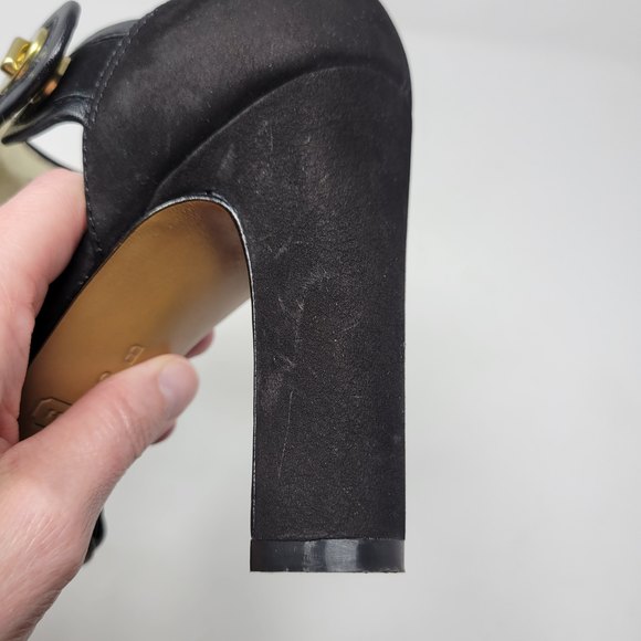 Coach Tristen Black Suede Tassel Pumps Heels Shoes 8.5B - Picture 8 of 14